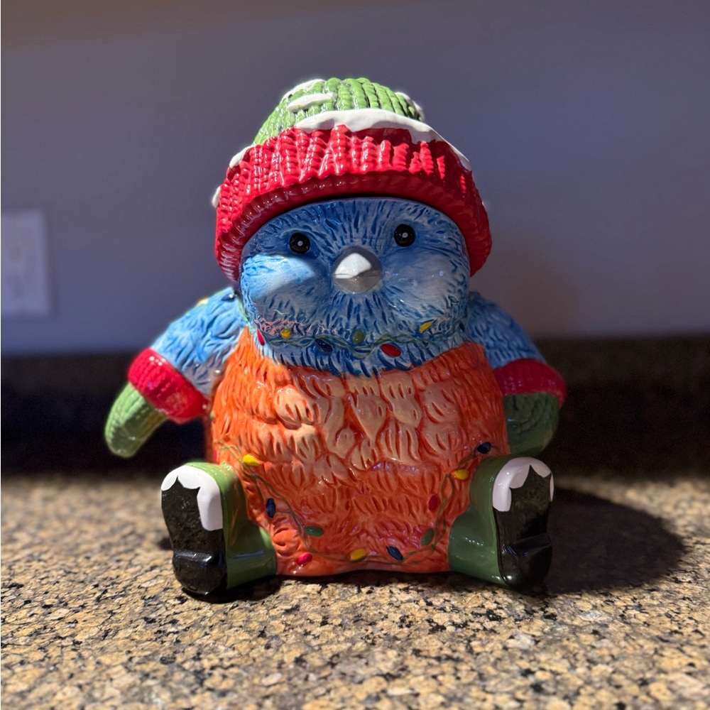 Colorful Festive Vintage Bird Cookir Jar